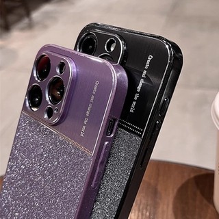 Ốp Điện Thoại Lấp Lánh Sang Trọng Bling Cho IPhone 15 Pro Max 13 14 Pro Max Vỏ Kim Loại Bảo Vệ Ống Kính Vỏ Chống Sốc