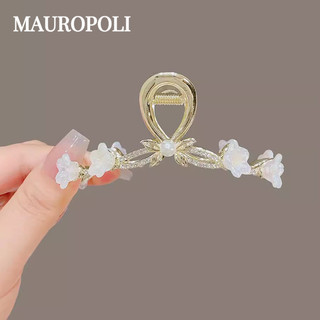 Mauropoli [Sẵn sàng] Phiên bản Hàn Quốc Siêu cổ tích Tinh tế Lily of the Valley Grab Clip Nữ vừa phải Tóc nhỏ Khối lượng Clip Đầu sau Nửa tóc Mũ đội đầu Kẹp cá mập