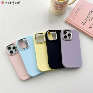 Dành Cho iQOO 12 Pro Neo 9 9S Pro Plus Z9 Turbo Z9x Ốp Điện Thoại ins Hình Bầu Dục Mạ Tròn Kẹo Màu Trơn Dopamine Mờ Mờ Dễ Thương Đơn Giản Vỏ Silicon Mềm Ốp Lưng