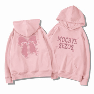 Áo hoodie khổng lồ Tay Dài Dáng Rộng In Hình Nơ Bướm Màu Hồng Thời Trang Xuân Thu Cho Nữ