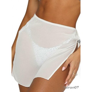 Nhìn Xuyên Qua Ren Sheer Váy Đồ Bơi Che Màu Trơn Nữ Đi Biển Váy Mùa Hè Nữ Cao Cấp Mini Cover Ups