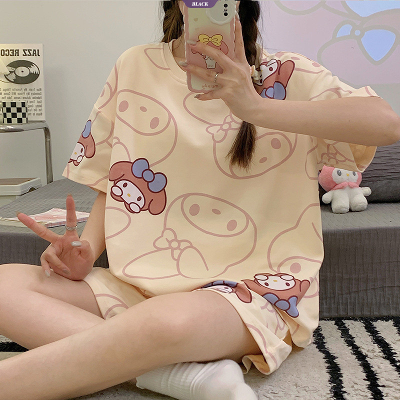 Bộ đồ ngủ Pochacco hoạt hình Sanrio mới mùa hè Bộ đồ ngủ nữ ngắn tay ngọt ngào và dễ thương [BL]
