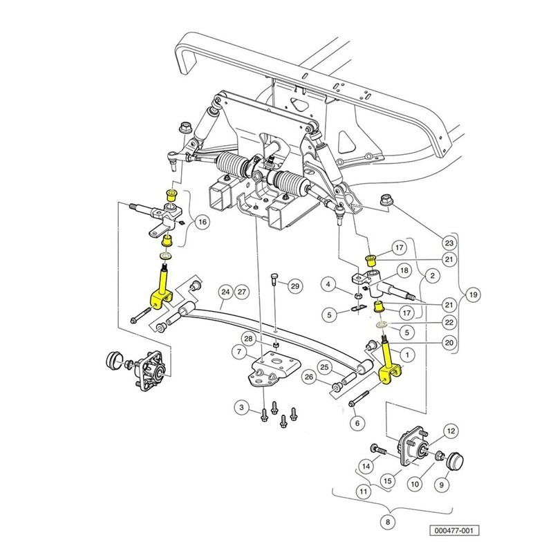 Bộ sửa chữa chốt phía trước cho xe câu lạc bộ 1981-Up Golf Cart 1016386 1010121