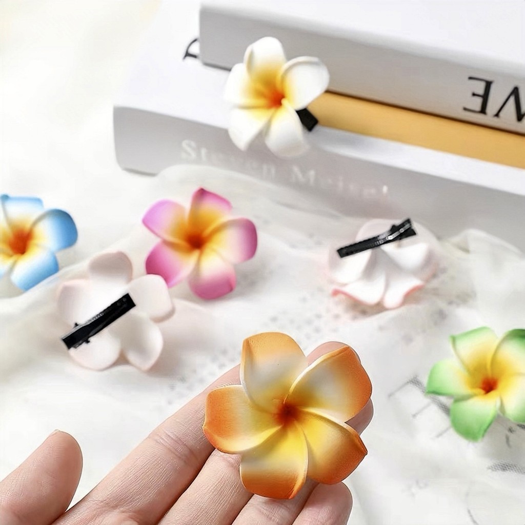 Kẹp tóc Hawaii Đồ trang trí Plumeria Hoa trang điểm cho phụ kiện
