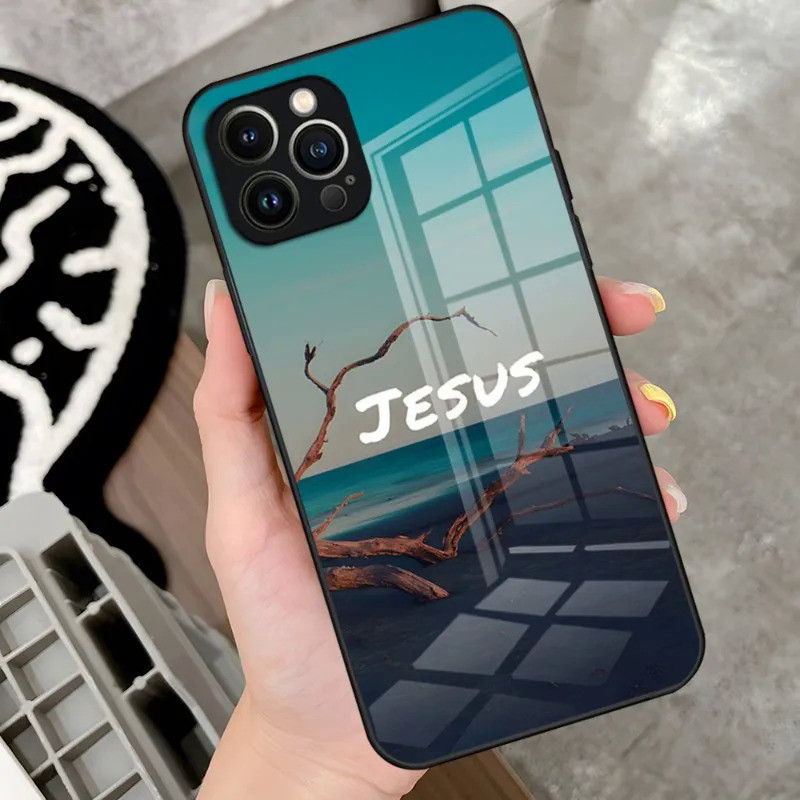 Ốp Điện Thoại Thiết Kế Pha Lê BK-1 Cho IPhone, Ốp Lưng Có Câu Kinh Thánh Kitô Giáo, Chúa Giêsu, 17,15 Pro, 14, 13, 12, 11, Mini, X, XS, XR Max, 6, 8 Plus, 2020 0458