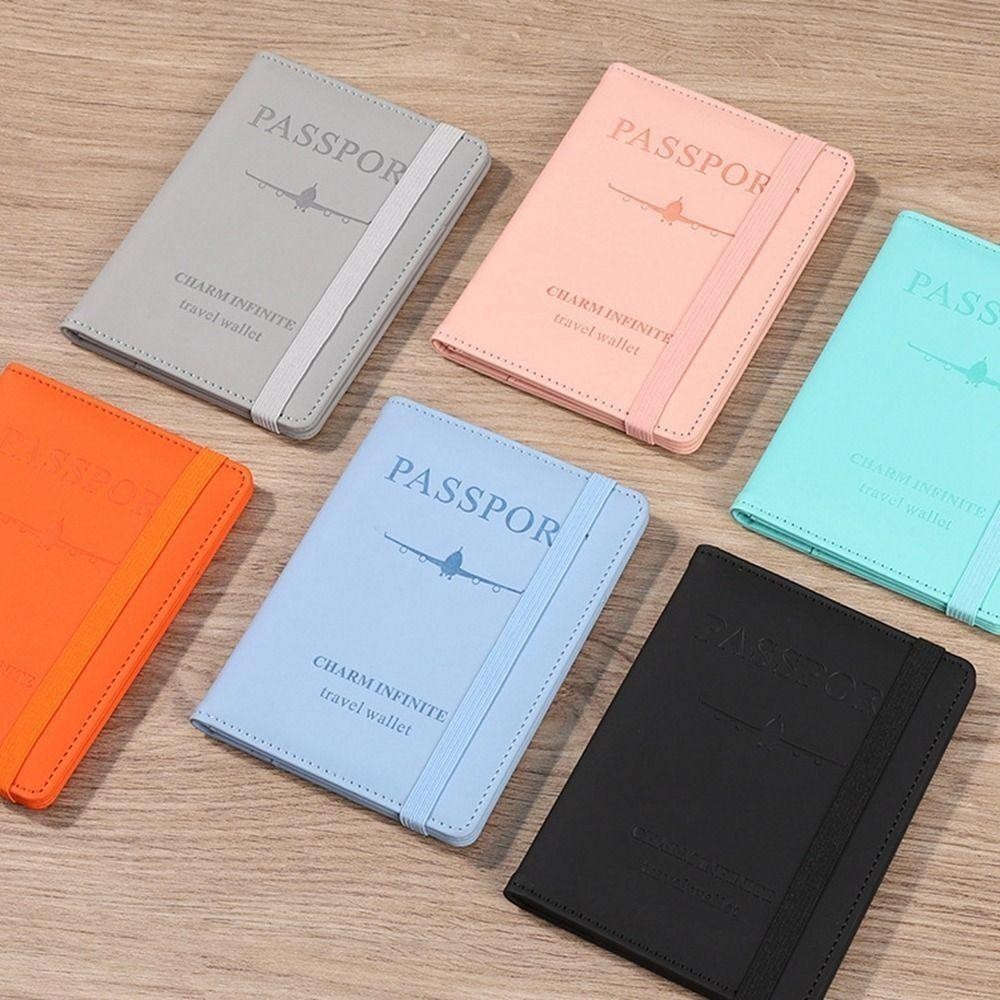 Hộp đựng thẻ RFID HOBBYIN, Vỏ hộ chiếu RFID bằng da di động, Thẻ tín dụng du lịch dung tích lớn đa chức năng chống trộm
