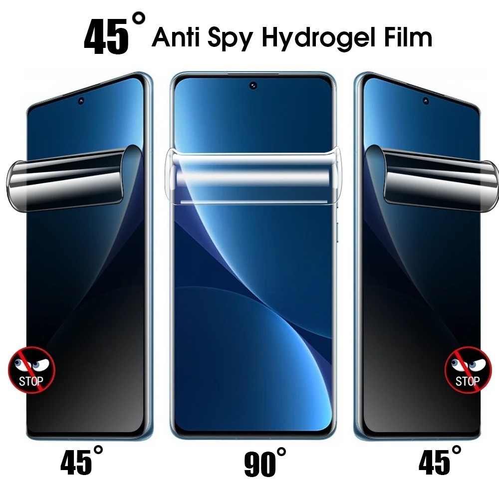 3in1 Redmi Note 14 Pro + Ốp Điện Thoại Di Động Chống Rơi Cho Redmi Note 14 Note 13 Pro Plus Full Cover Mềm Bảo Mật Chống Nhìn Trộm Hydrogel Phim Bảo Vệ Màn Hình