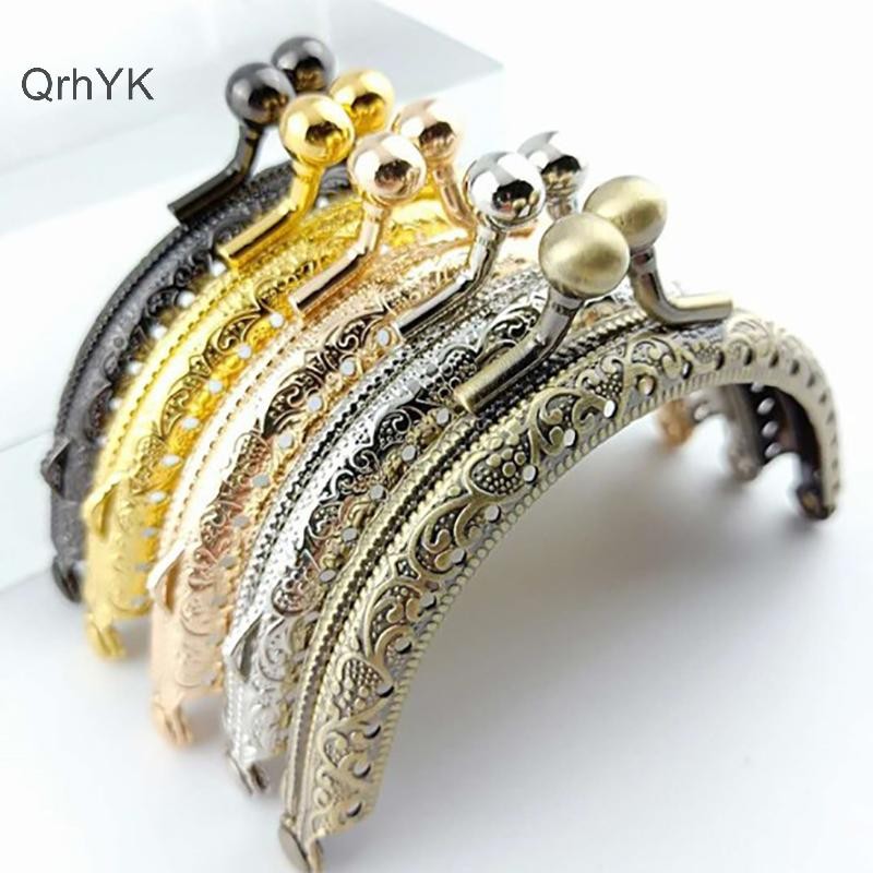 Nhà Máy Thời Trang 8.5cm Tròn Khung Kim Loại Ví Tay Cầm Túi Ly Hợp Túi Xách Khóa Túi Phần Cứng QrhYK