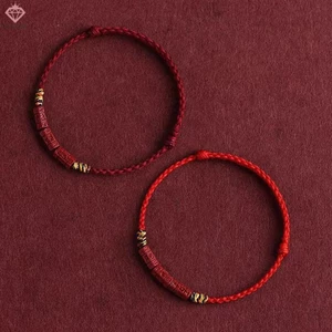 Pcwfkef Handmade Cinnabar Hạt Vòng Tay Dây Đỏ Thắt Nút May Mắn Lắc Tay Dành Cho Nữ Người Yêu Bạn Thân Nhất Phụ Kiện Trang Sức Quà Tặng Mới