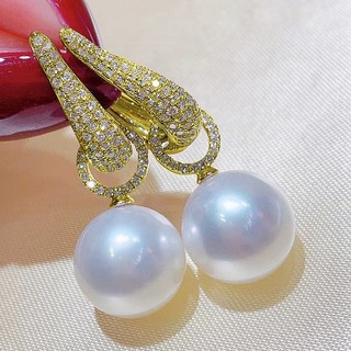 S925 Bạc Ngọc Trai Zircon Bông Tai Trang Sức Thời Trang Đơn Giản Quà Tặng Nữ