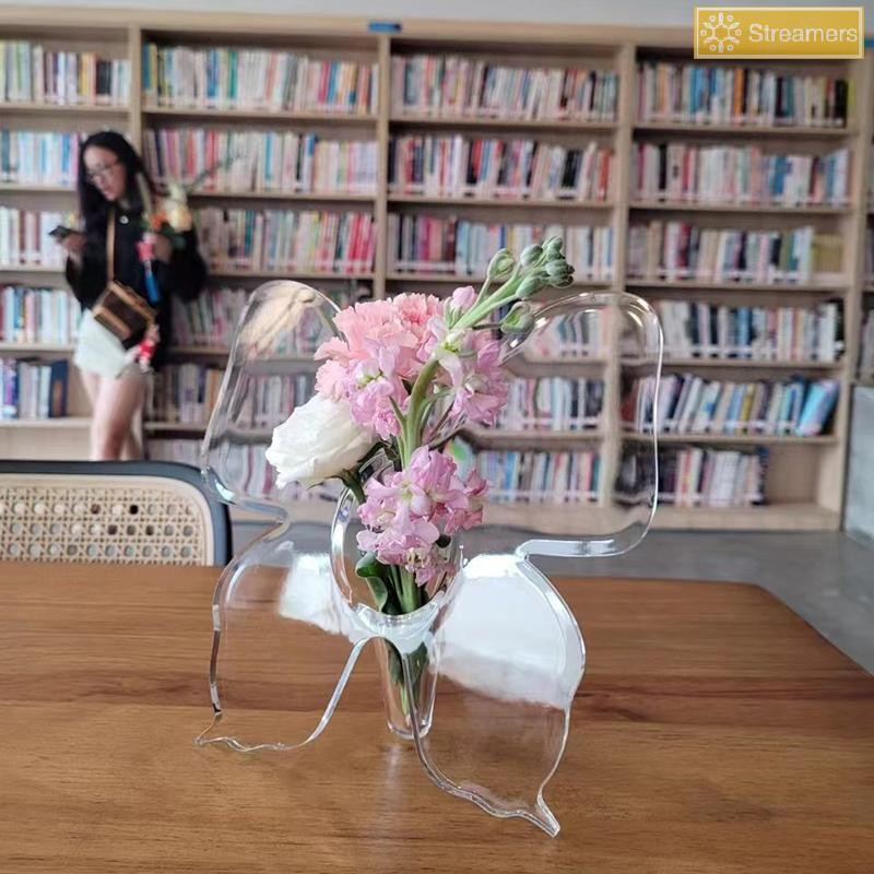 Streamers Ins Phong Cách Hiện Đại Tối Giản Bình Acrylic Phòng Khách Trang Trí Phòng Ngủ Hoa Sắp Xếp Bình Trong Suốt Mới