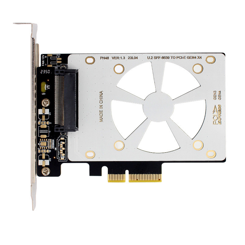 Adaptateur U.2 SFF-8639 > PCIe x4 avec plaque de fixation