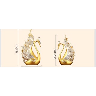 Tượng Cặp Đôi Thiên Nga Bunnies trang Trí decor phòng khách phòng ngủ kệ tủ quà tặng đám cưới Tân gia khai trương