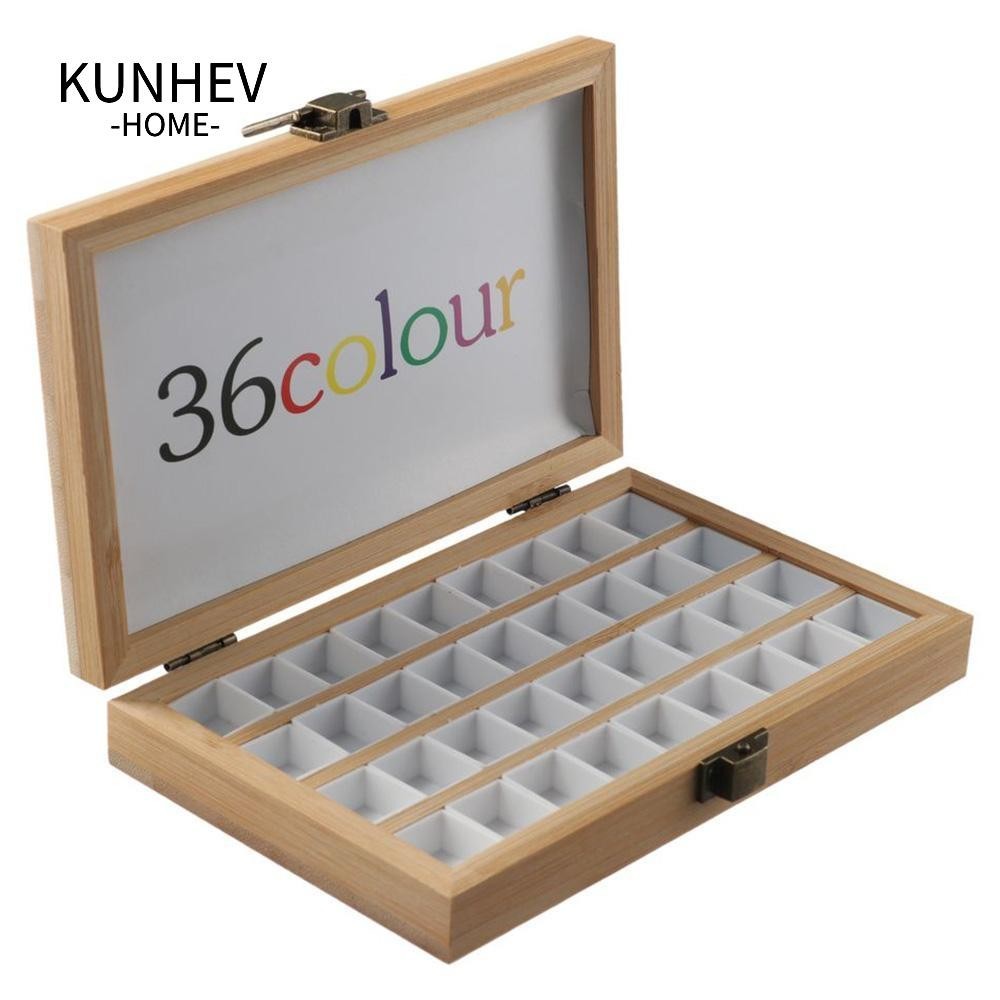 KUNHEV Hộp màu nước, Bảng màu nước màu vàng gỗ, Bảng vẽ tranh Bảng trắng Gouache cho phác thảo du lịch