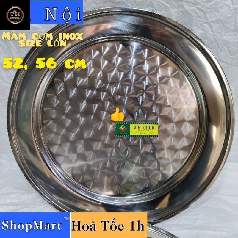 [Hoả Tốc 1h] Mâm cơm inox 304 size lớn 52 cm, 56 cm mâm inox tròn 304 ...