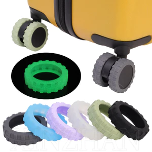 Giảm Tiếng Ồn Mang Bánh Lót - Vỏ Vali Silicon Đa Phong Cách - Vỏ Con Lăn Hành Lý Huỳnh Quang Dày - Tay Bánh Xe Chống Trơn Trượt Chống Sốc - Bảo Vệ Xe Đẩy Đa Năng