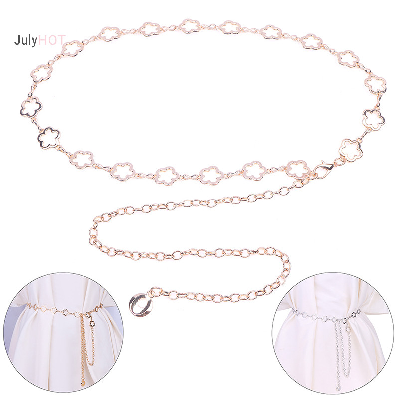 Julyhot Kim Loại Thời Trang Rỗng Hoa Eo Dây Xích Nữ Trang Trí Thắt Lưng Cơ Thể Dây Xích Massivedeals