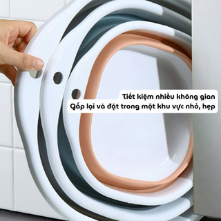 Bộ 3 Thau gấp gọn, chậu xô xếp gọn Myd.23 Chất liệu Silicon dày dặn tiết kiệm không gian tiện lợi thông minh