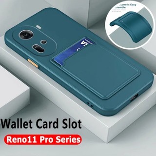 Ốp Điện Thoại Silicon Lỏng Có Thiết Kế Khe Cắm Thẻ Và Vỏ Bảo Vệ Camera Cho OPPO Reno 11 5G 10 8 Pro Plus 8T 7 7Z 8Z A38 A58 A78 A98 4G 5G Ốp Lưng