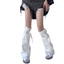 YOI Girls Punk Denims Leg Warmers Y2K Crosses Jean loe Chân Tay Goth Baggy Cuffs Mắt Cá Chân Heap Tất JK Ống Giữa S