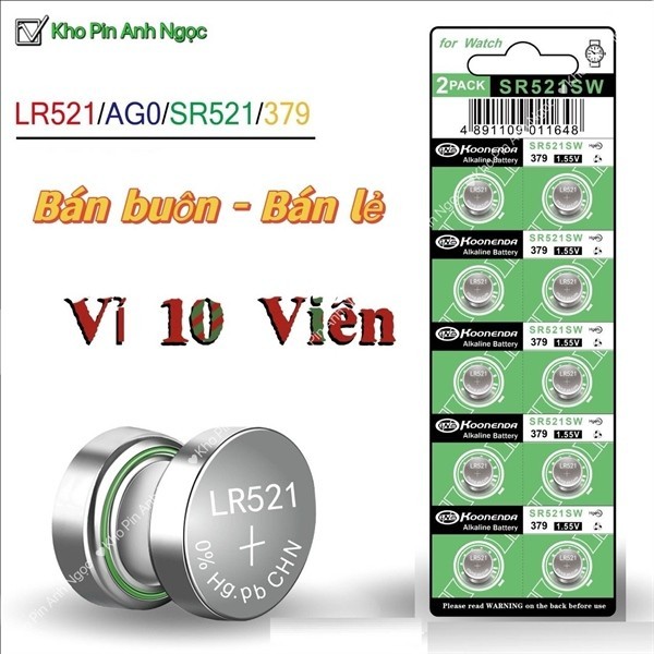 Renata SR521SW Model 379 Silver Oxide 1.55V Watch Batterij