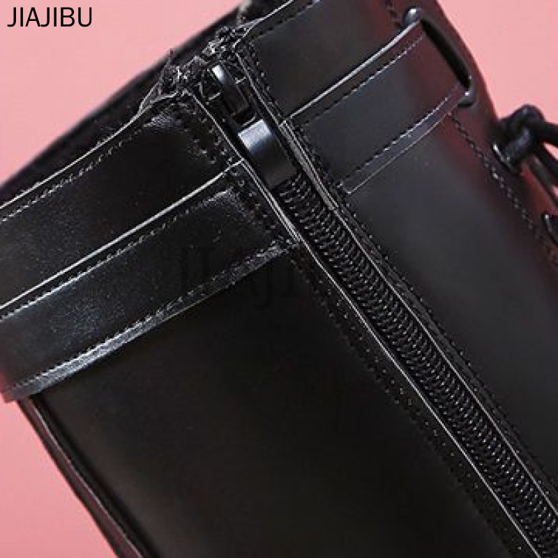 Size 35-43 Giày Bốt Cao Bồi Đế Dày Thời Trang Hàn Quốc Giày Nữ Cỡ Lớn Non-slip Thick Heel Long Boots 42 British Black Lace Up Knight Boots Retro Zipper Martin Boots Ủng Cao 41 Giày Bốt Đi Xe Máy Thời Trang Hàn Quốc Cosplay Leather Boots Ủng Khiêu Vũ