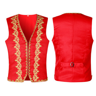 2024 Châu Âu Mỹ Quần Áo Nam Phong Cách Trung Cổ Áo Gothic Vest Sân Khấu Trang Phục Halloween
