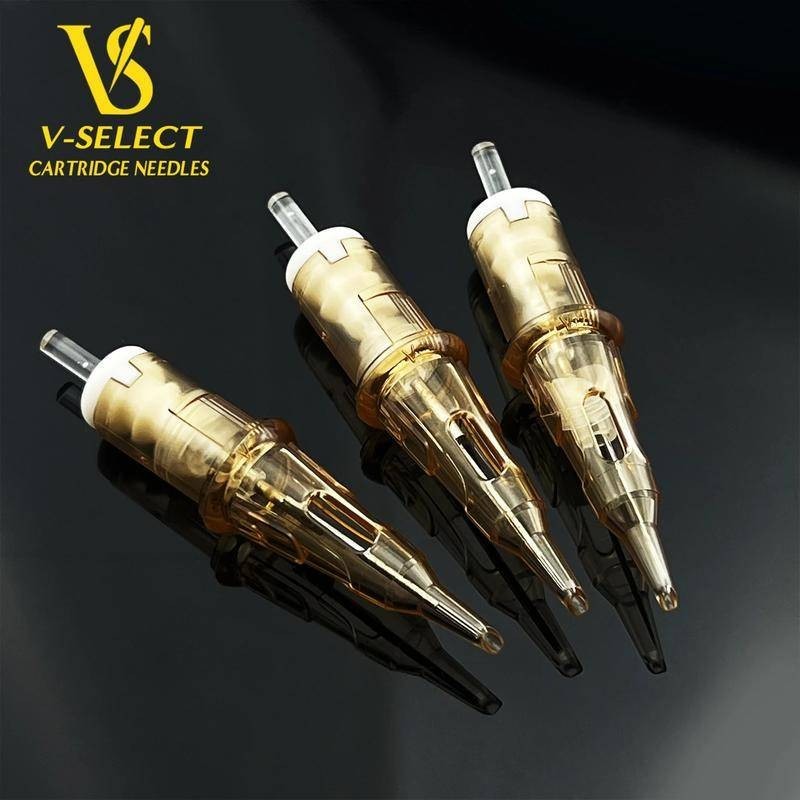 Ez V-select Tattoo Cartridge Kim xăm #08 0,25mm #06 Phụ kiện hình xăm Makup vĩnh viễn bằng vải lót tròn 0,18mm20 Cái / hộp