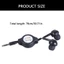 Btsg 3 5mm Tai nghe có thể thu vào Cáp âm thanh phụ trợ Tai nghe nhét tai cho điện thoại ô tô MP3 MP4 Phụ kiện loa nhạc