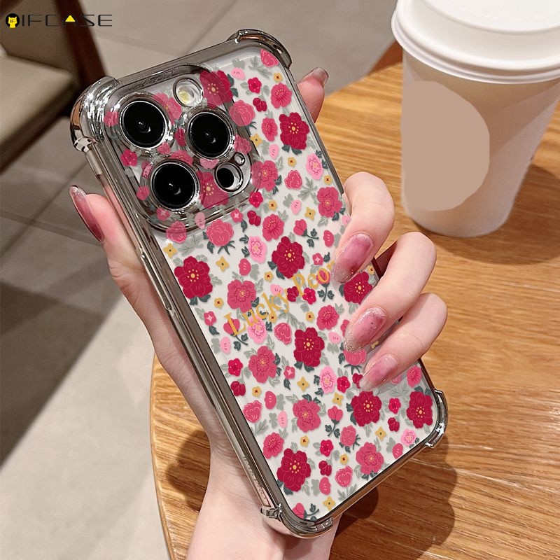 Dành Cho Xiaomi 17 15 15T Civi 5 Poco X7 Pro Max Ultra F7 Xiaomi17Ultra Xiaomi15T Ốp Điện Thoại Hoa Mẫu Đơn Hoa Hồng Mùa Xuân Dễ Thương Sang Trọng Chống Sốc Trong Suốt Vỏ
