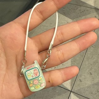 Okcatzone Nhà Búp Bê Mini Mặt Dây Chuyền Đồ trang trí Hoạt Hình Dễ Thương Mini Điện Thoại Di Động Trang Trí Hoạt Hình Mặt Dây Chuyền Cặp Đôi Ngọt Ngào Người Bạn Thân Nhất Quà Tặng J5K6