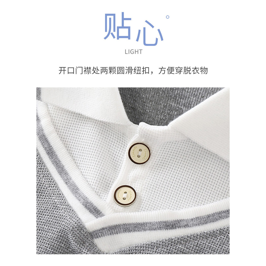 Áo Sơ Mi POLO Trẻ Em Phiên Bản Hàn Quốc Phong Cách Preppy Giả Hai Mảnh Áo Thun Tay Ngắn Bé Trai Bé Gái Ve Áo Nửa Tay Áo Trung Bình Lớn Trẻ Em Thường Ngày Phù Hợp Với Phong Cách 90-160 Size 2HQ