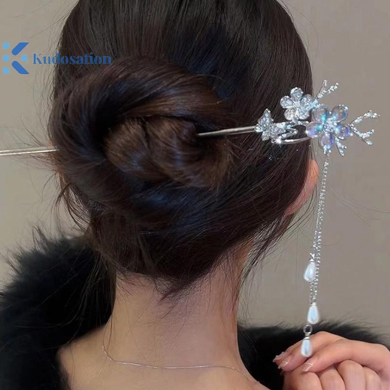 Kudosation Kẹp tóc vintage phong cách Trung Hoa handmade, que tóc đa năng cho nữ, phụ kiện tinh tế, quà tặng
