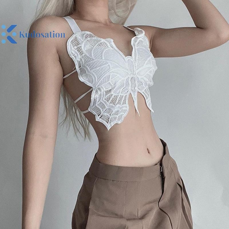 Kudosation Người Phụ Nữ Gợi Cảm Bướm Rỗng Ren Áo Lót Chống chói Lưng Tất Cả Trong Một Bralette Hoa Áo Braiere Đẹp