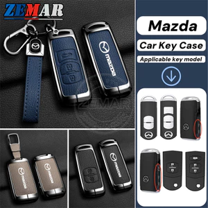 Mazda Chìa Khóa Xe Ô Tô Vỏ Chìa Khóa Hợp Kim Kẽm Da Chìa Khóa Thông Minh Bảo Vệ Phụ Kiện Thời Trang Cho Xe Mazda 2 3 CX5 CX30 CX8 CX3 Mazda2 6 5 CX9 BT50