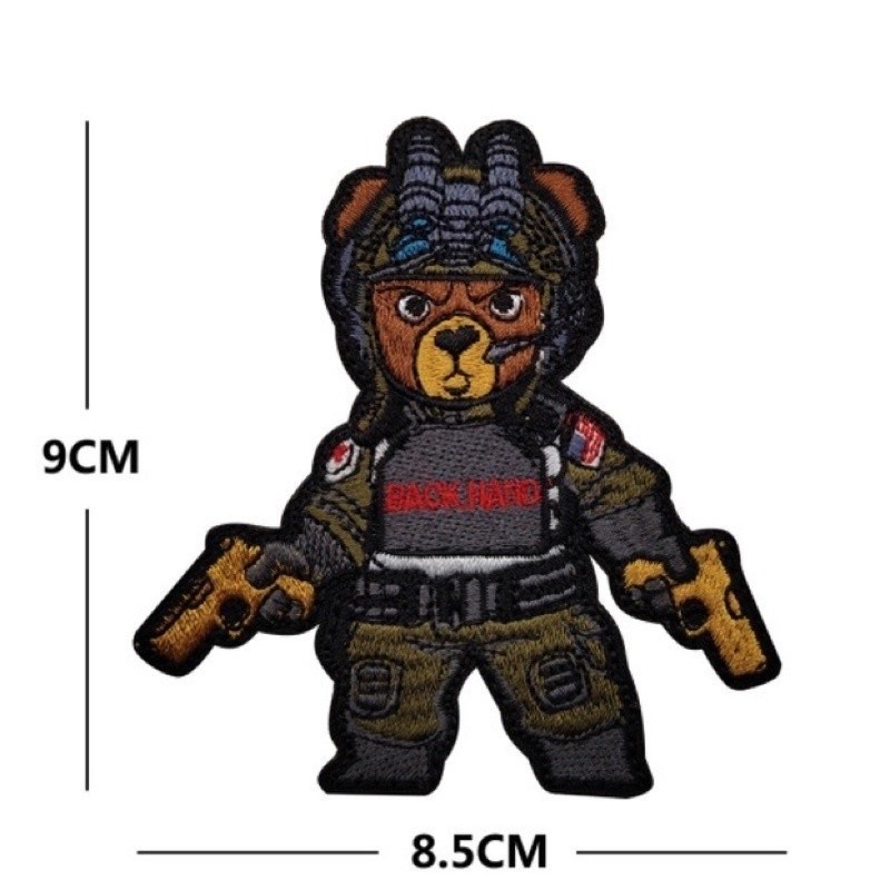 Patch_ miếng dán velcro vải chiến binh gấu thỏ tactical