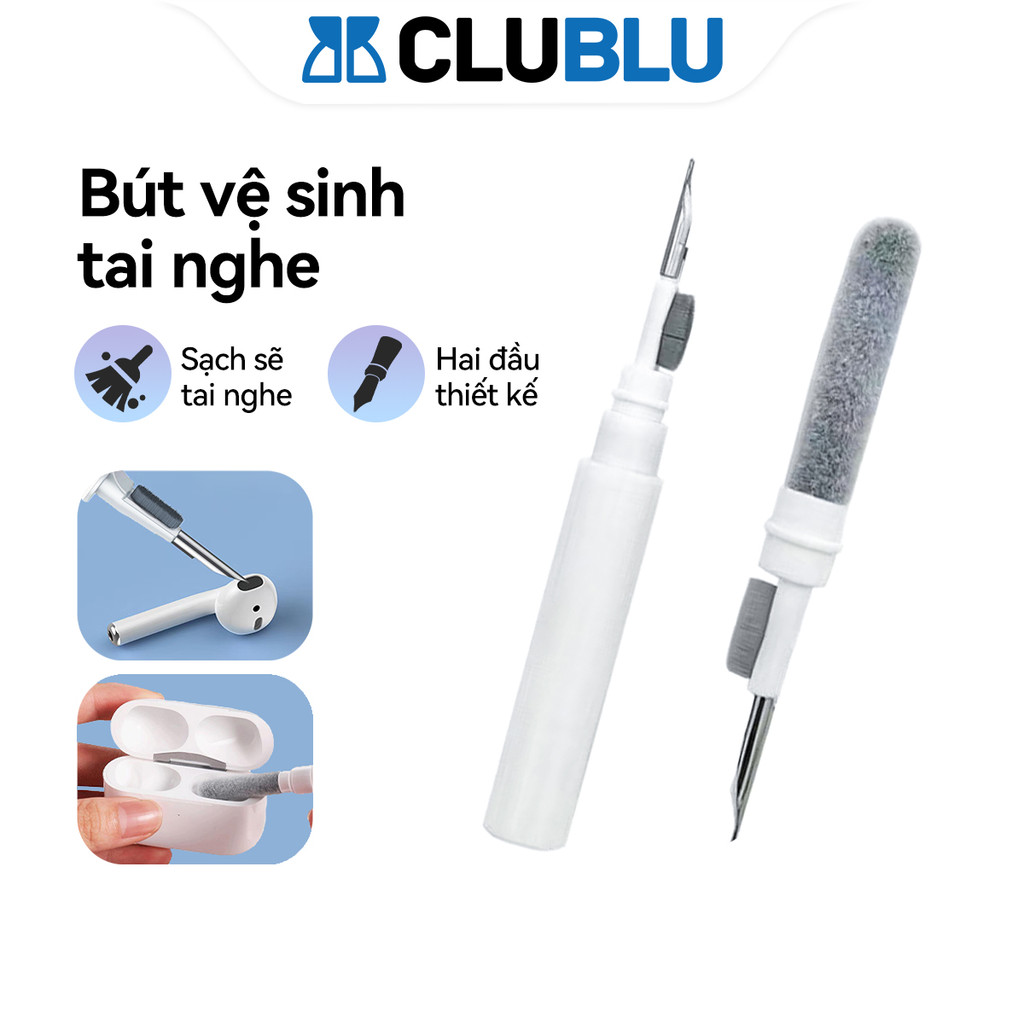 -CLUBLU- Bút Vệ Sinh Tai Nghe 3In1 Dụng Cụ Làm Sạch Ốp Lưng Airpods Điện Thoại Bàn Phím Đa Năng