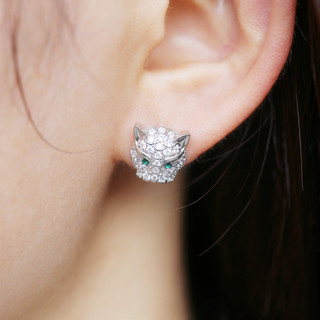 S925 Sterling Bạc Da Báo Zircon Bông Tai Trang Sức Thời Trang Đơn Giản Quà Tặng Nữ