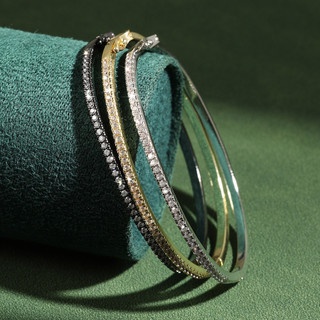 Châu Âu Mỹ ins Phong Cách Mới Hàng Đơn Micro Kẻ Sọc Zircon Vòng Tay Nữ