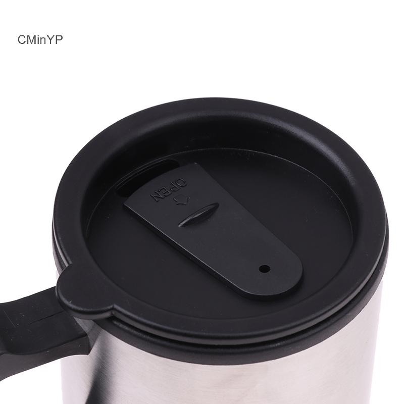 Cminyp 12V 450ml Ấm đun nước ô tô bằng thép không gỉ USB Cốc cà phê sưởi ấm Cốc giữ nhiệt vinh quang