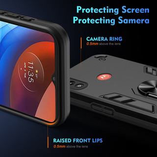 Dành Cho Motorola Moto E7 Power / E7i Power Case Có Chân Đế Vòng Metel Giá Đỡ Từ Tính Lưng Cứng Mềm TPU Edge Chống Sốc Chống Rơi Mỏng Bao