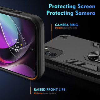 Dành Cho Motorola Moto G 5G 2022 / 2023 Ốp điện thoại Có Chân Đế Vòng Metel Giá Đỡ Từ Tính Lưng Cứng Mềm TPU Edge Chống Sốc Chống Rơi Mỏng Bao