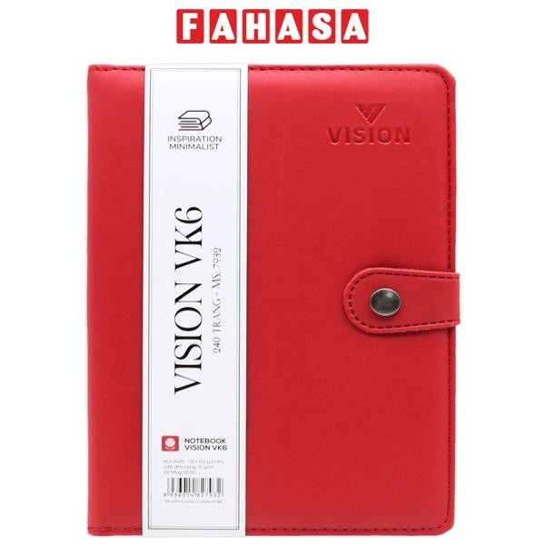 Sổ Bìa Da Có Khuy Bấm - Kẻ Ngang 240 Trang 70gsm - Vision VK6 - Hải ...