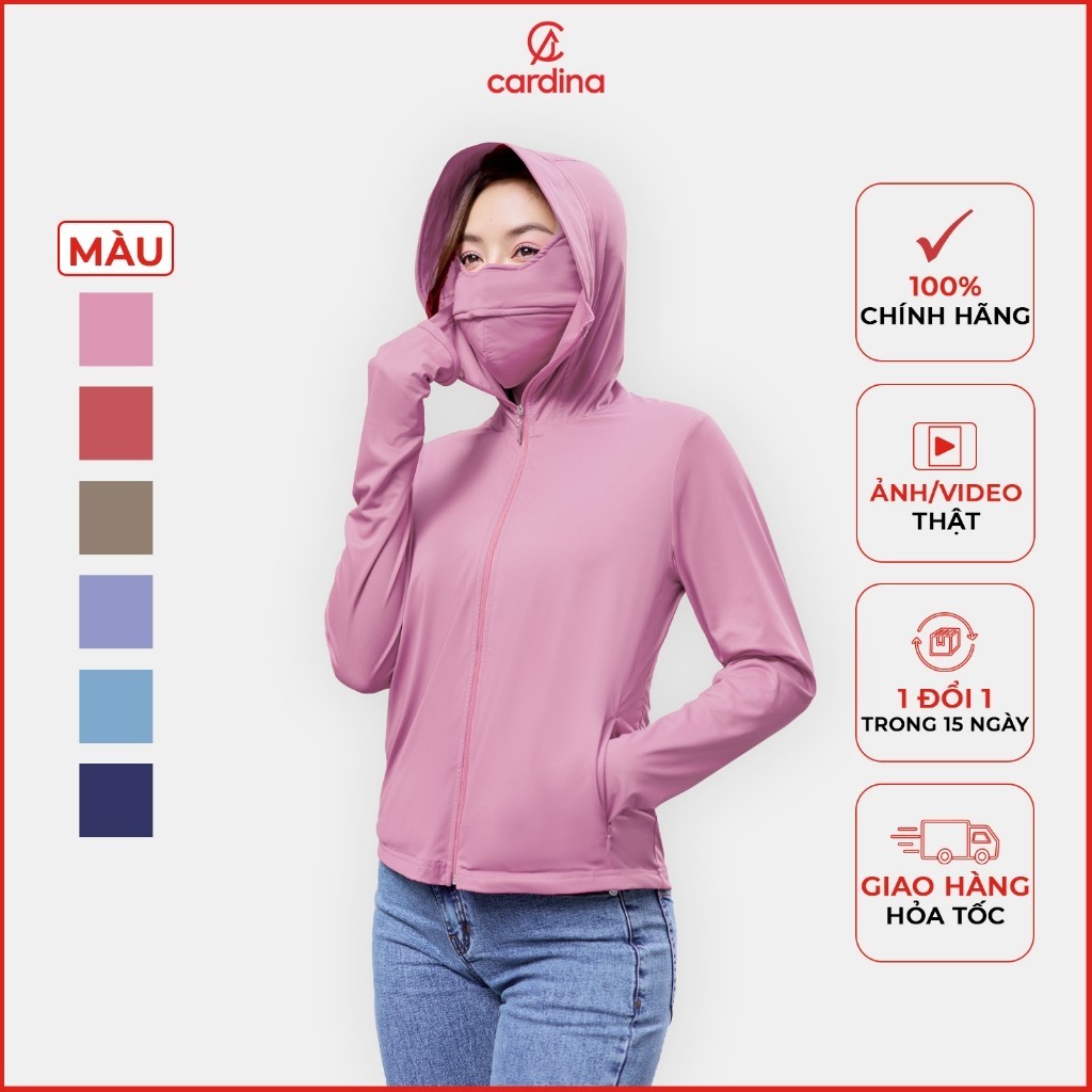 (SALE  SẬP) Áo chống nắng nữ CARDINA 2 lớp gấu suôg với CN cool max chống tia UV tia cực tím 4NHF02