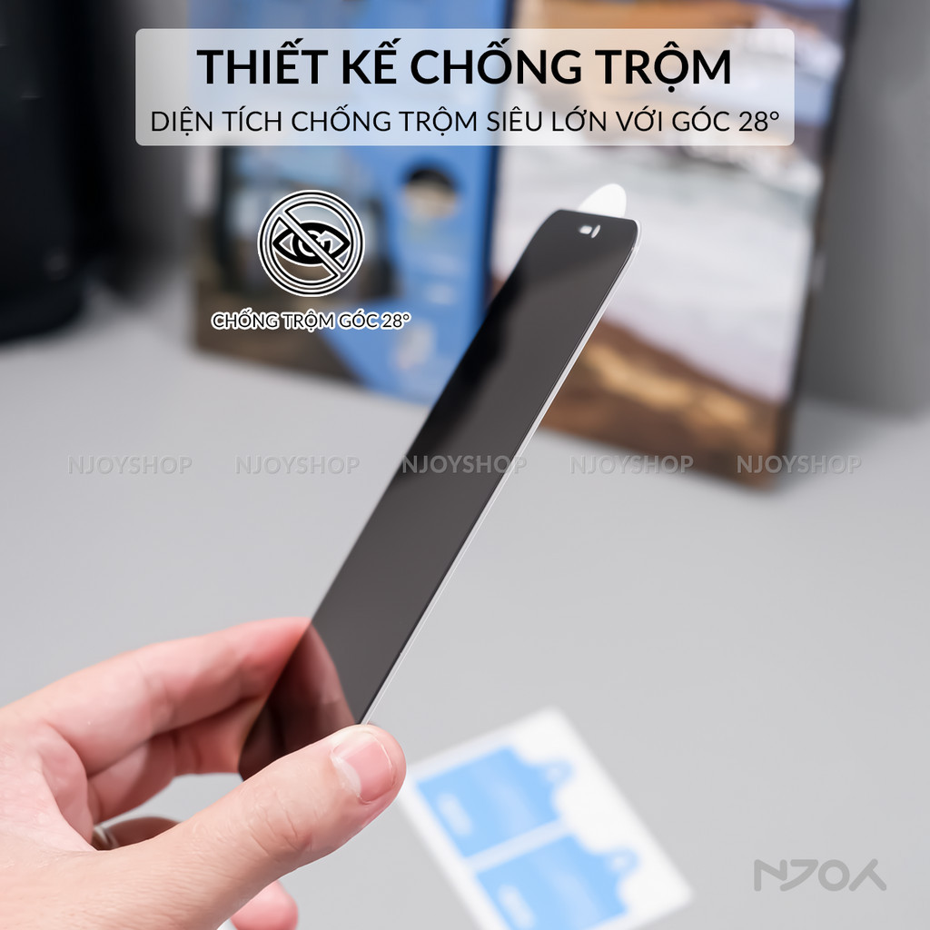 Cường Lực Anank Chống Nhìn Trộm, Trong Suốt, Chống Ánh Sáng Xanh, Chống Vân iPhone 17 Pro Max 16 15