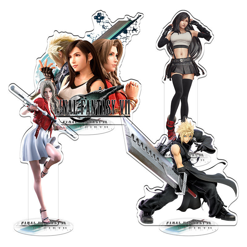 HK1 Final Fantasy VII Aerith Tifa Cloud Strife Chất liệu Acrylic Đăng ký Anime Hình Mô Hình Đồ Chơi Đứng Đĩa Giá Đỡ KH1