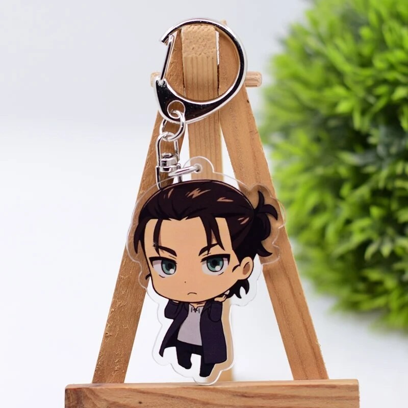 Móc khóa Attack on Titan Erwin Hange LEvi Eren Army Mikasa Jean Sasha 24 Phụ kiện trang trí túi xách Balo