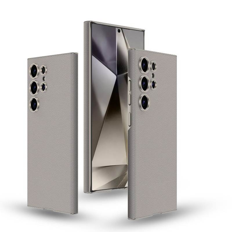 Ốp điện thoại bằng da PU cong Galaxy S24 Ultra cho Samsung Galaxy S24 Ultra chống sốc Vỏ da chống rơi