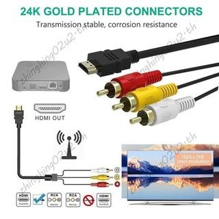 1 Đầu Nối Adapter 5Ft / HDMI Tương Thích Nam Sang 3-RCA Video Âm Thanh AV Cáp Cho TV HDTV