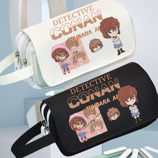 GC9 Thám Tử Lừng Danh Conan Hoạt Hình Anime Hai Lớp Dây Kéo Bút Chì Học Sinh Lưu Trữ Dung Tích Lớn Túi Văn Phòng Phẩm